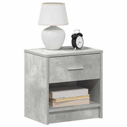 Bedside Cabinets 2 pcs with Drawer Concrete Grey 39x28x41 cm