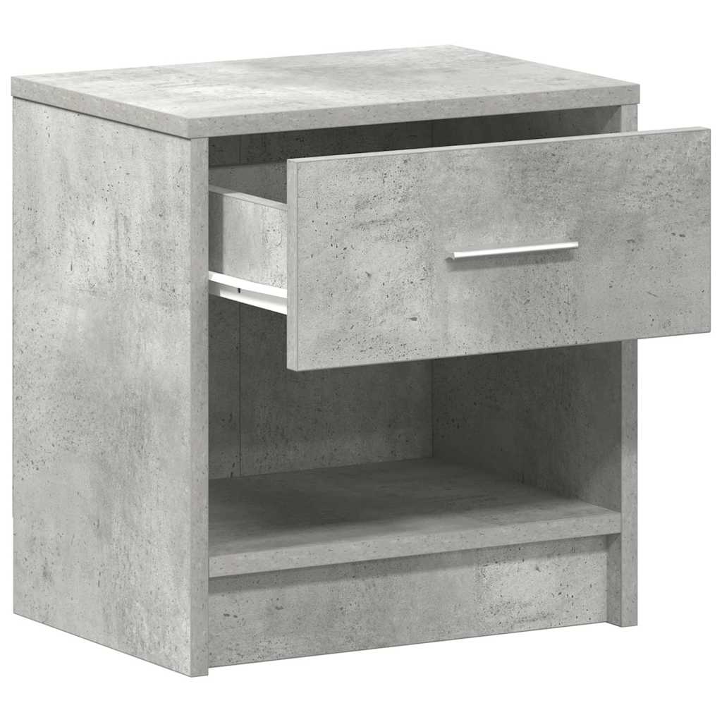 Bedside Cabinets 2 pcs with Drawer Concrete Grey 39x28x41 cm