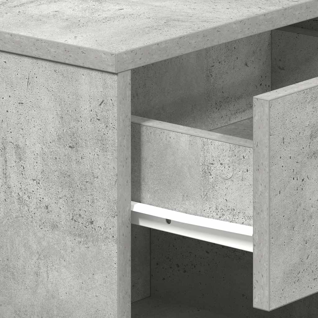 Bedside Cabinets 2 pcs with Drawer Concrete Grey 39x28x41 cm