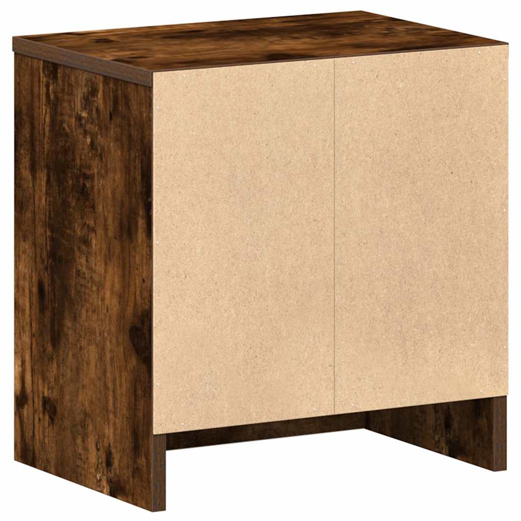 Bedside Cabinet with Drawer Smoked Oak 39x28x41 cm