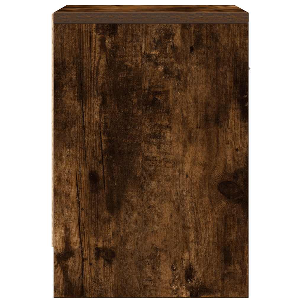 Bedside Cabinets 2 pcs with Drawer Smoked Oak 39x28x41 cm