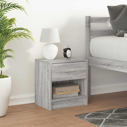 Bedside Cabinet with Drawer Grey Sonoma 39x28x41 cm