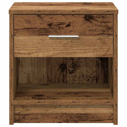 Bedside Cabinet with Drawer Old Wood 39x28x41 cm