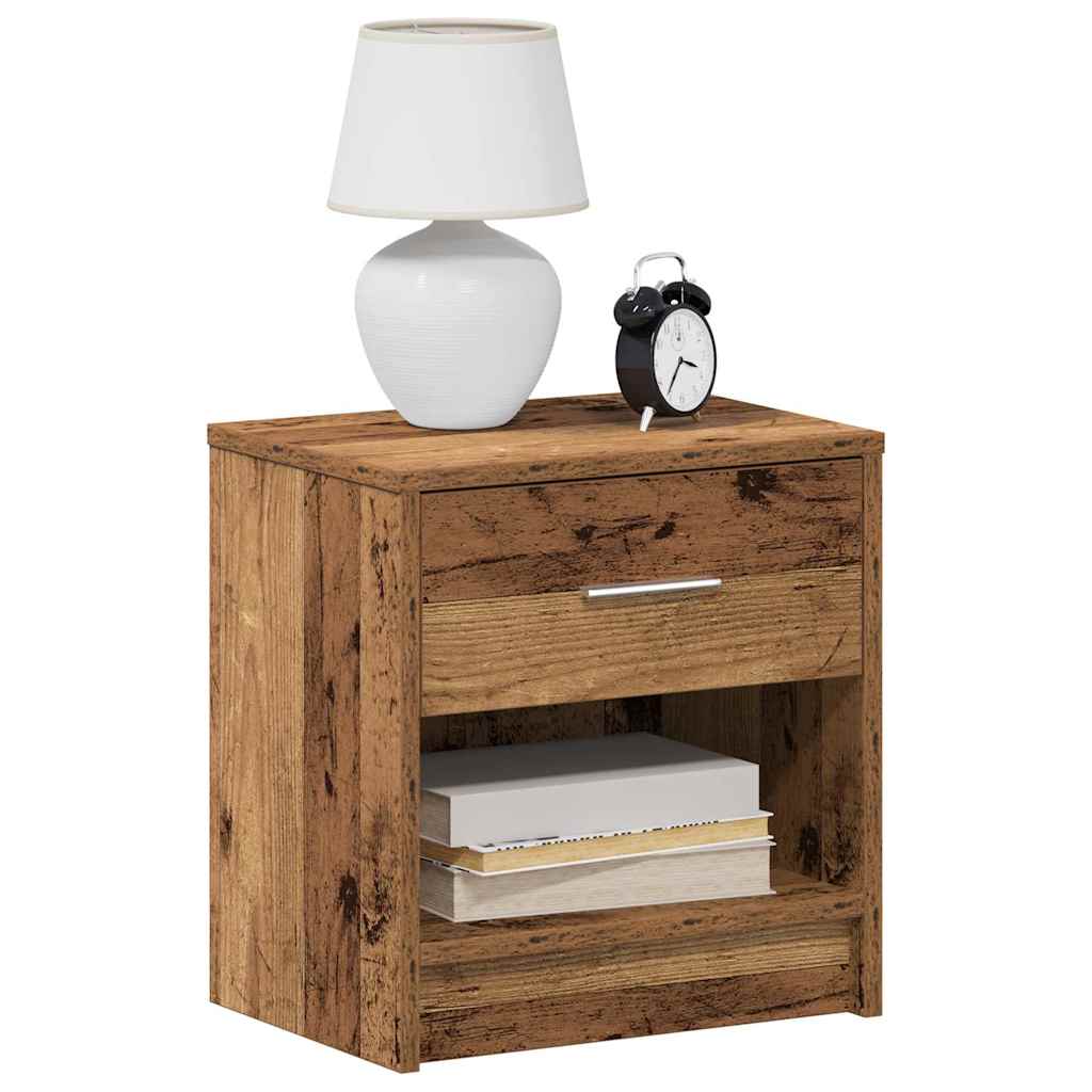Bedside Cabinets 2 pcs with Drawer Old Wood 39x28x41 cm