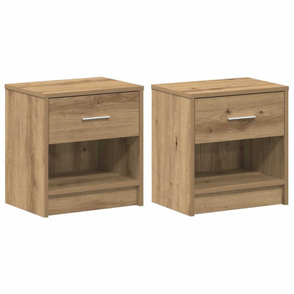 Bedside Cabinets 2 pcs with Drawer Artisan Oak 39x28x41 cm