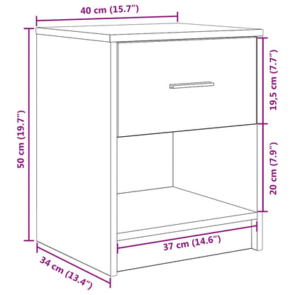 Bedside Cabinet with Drawer Smoked Oak 40x34x50 cm