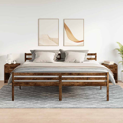 Bedside Cabinets 2 pcs with Drawer Smoked Oak 40x34x50 cm