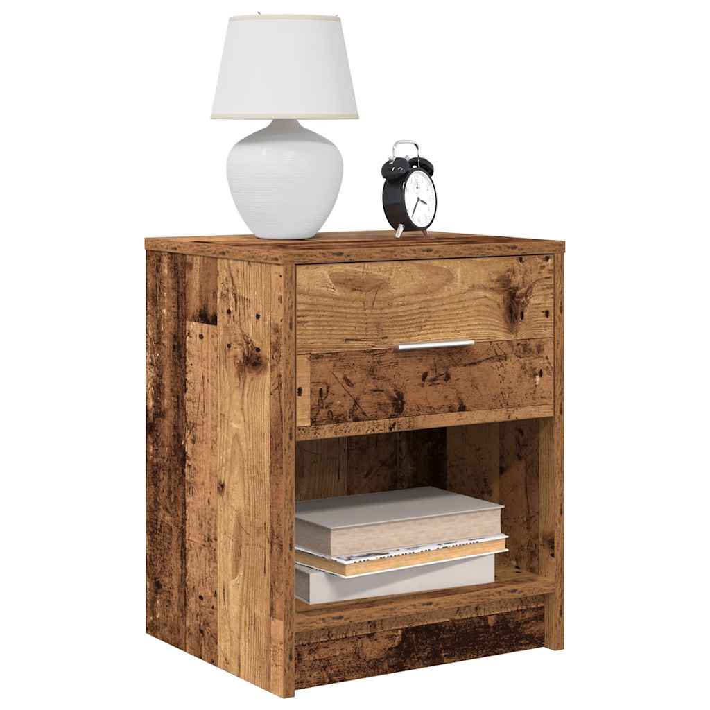 Bedside Cabinets 2 pcs with Drawer Old Wood 40x34x50 cm