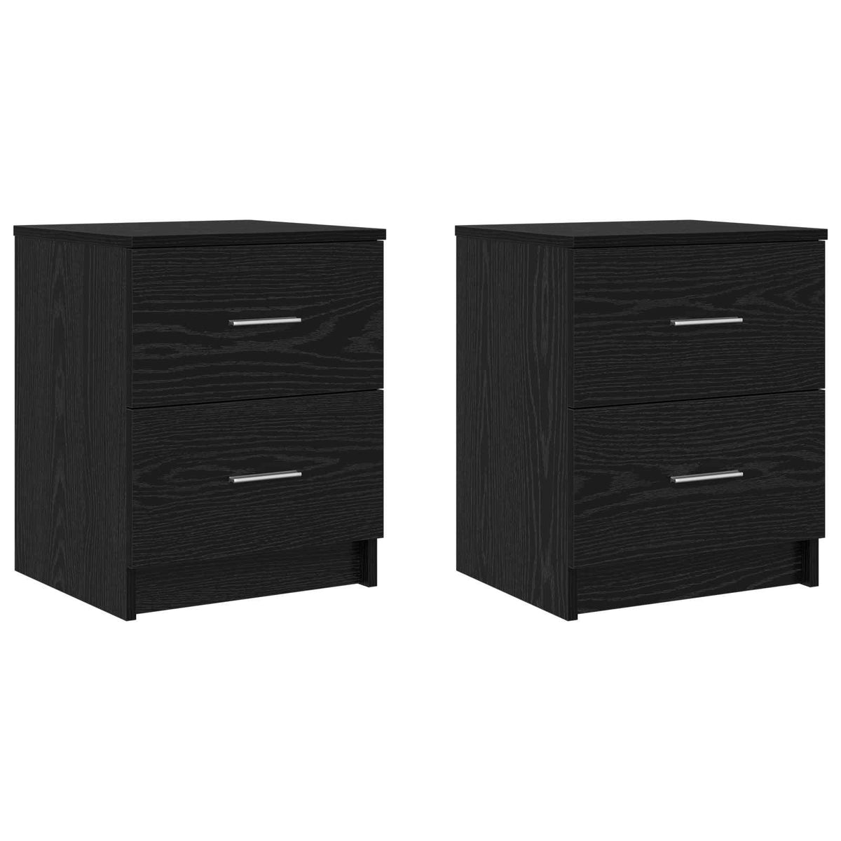 Bedside Cabinets 2 pcs with 2 Drawers Black 40x36x50 cm