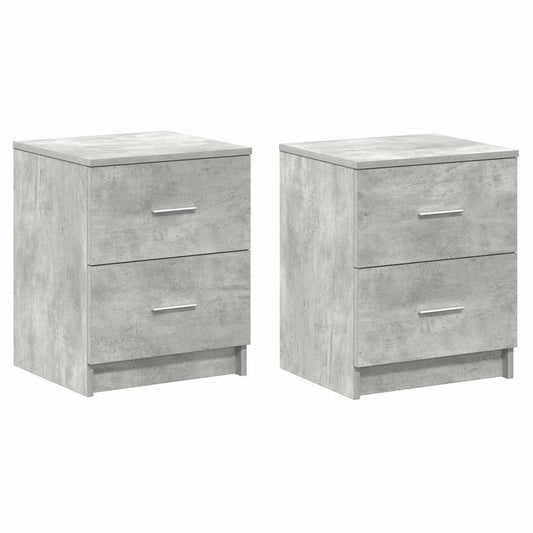 Bedside Cabinet | Set of 2 | Concrete Grey | Engineered Wood | Medium