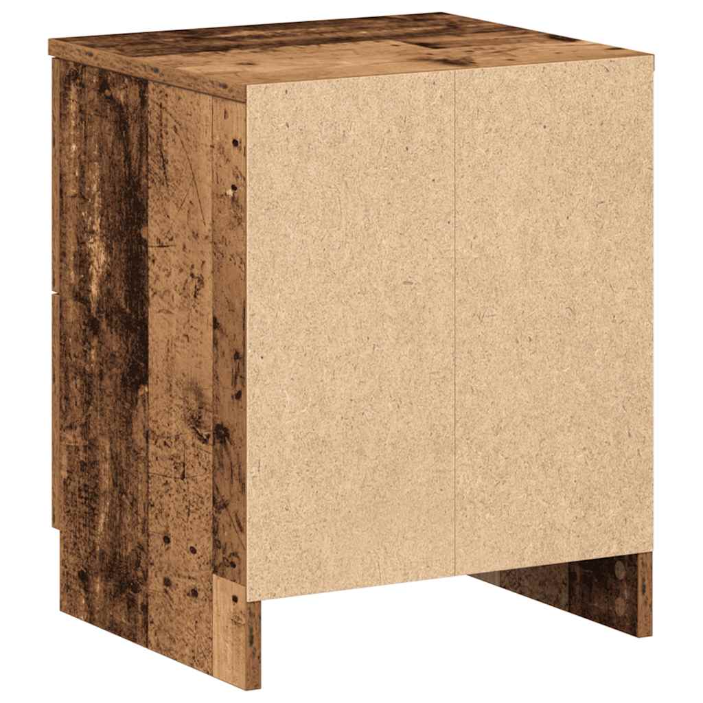 Bedside Cabinet with 2 Drawers Old Wood 40x36x50 cm