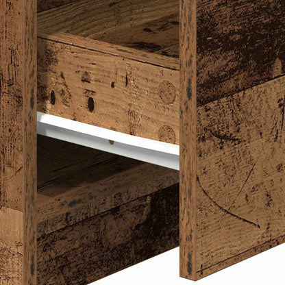 Bedside Cabinet with 2 Drawers Old Wood 40x36x50 cm