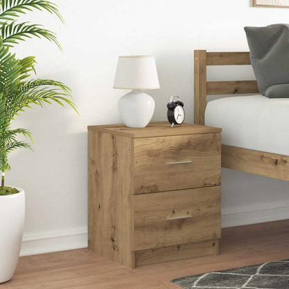 Bedside Cabinet with 2 Drawers Artisan Oak 40x36x50 cm