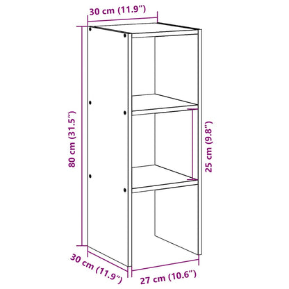 Bookcase Stackable Artisan Oak 30x30x80 cm Engineered Wood