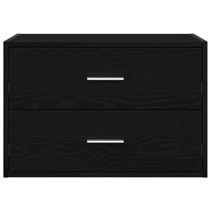 Cabinet with 2 Drawers Black Oak 60x31x40 cm Engineered Wood