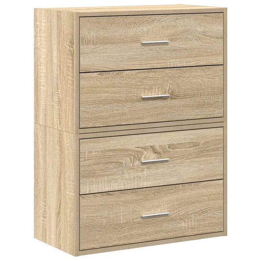 Cabinets with 4 Drawers 2 pcs Sonoma Oak 60x31x40 cm