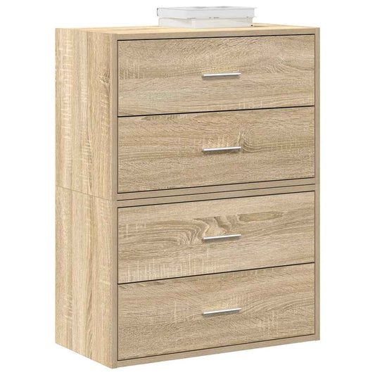 Cabinets with 4 Drawers 2 pcs Sonoma Oak 60x31x40 cm