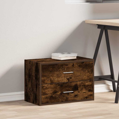 Cabinet with 2 Drawers Smoked Oak 60x31x40 cm Engineered Wood