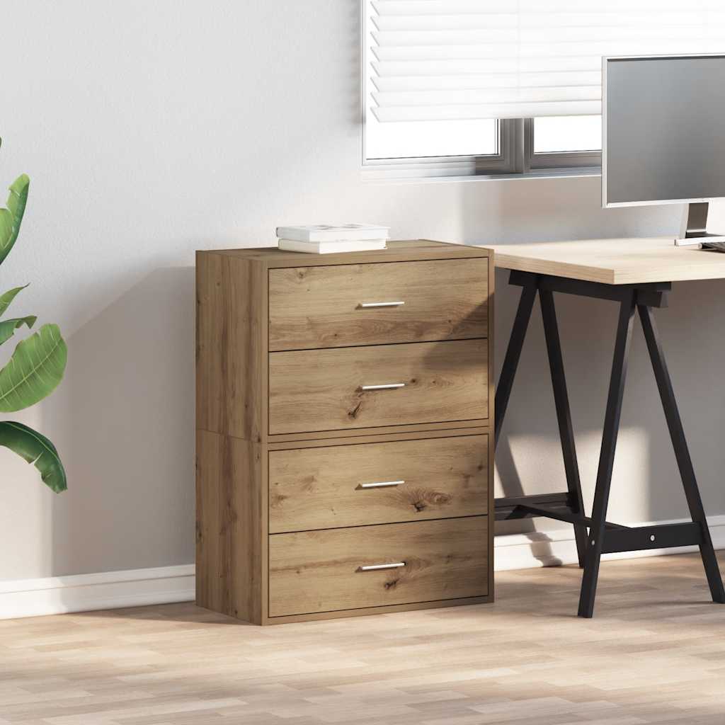 Cabinets with 2 Drawers 2 pcs Artisan Oak 60x31x40 cm Engineered Wood