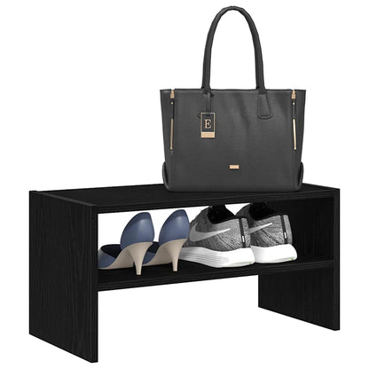 Shoe Rack Stackable Black Oak 60x30x30.5 cm