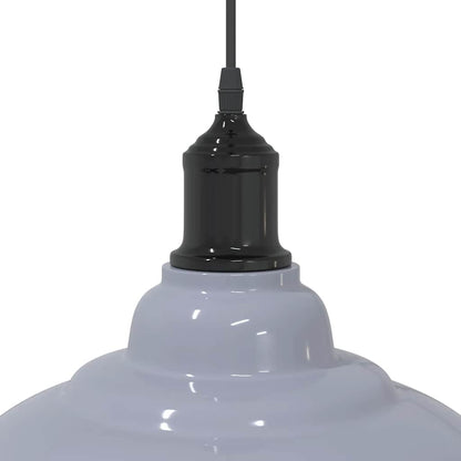 Pendant Lamp Height Adjustable E27 Gloss Grey Ø 31 cm Metal