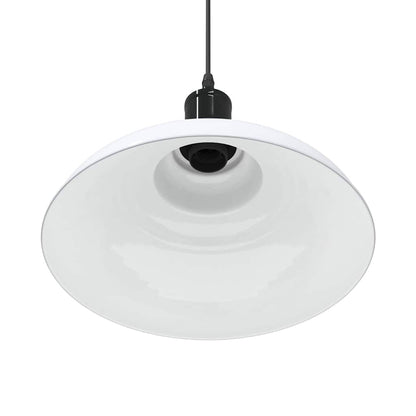Pendant Lamp Height Adjustable E27 Gloss White Ø 31 cm Metal