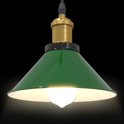 Pendant Lamp Height Adjustable E27 Gloss Green Ø 22 cm Metal