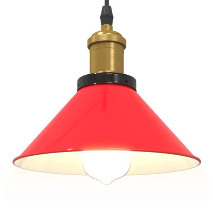 Pendant Lamp Height Adjustable E27 Gloss Red Ø 22 cm Metal