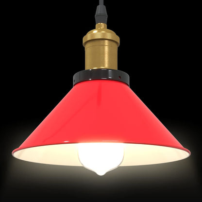 Pendant Lamp Height Adjustable E27 Gloss Red Ø 22 cm Metal