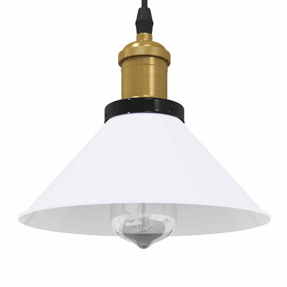 Pendant Lamp Height Adjustable E27 Gloss White Ø 22 cm Metal