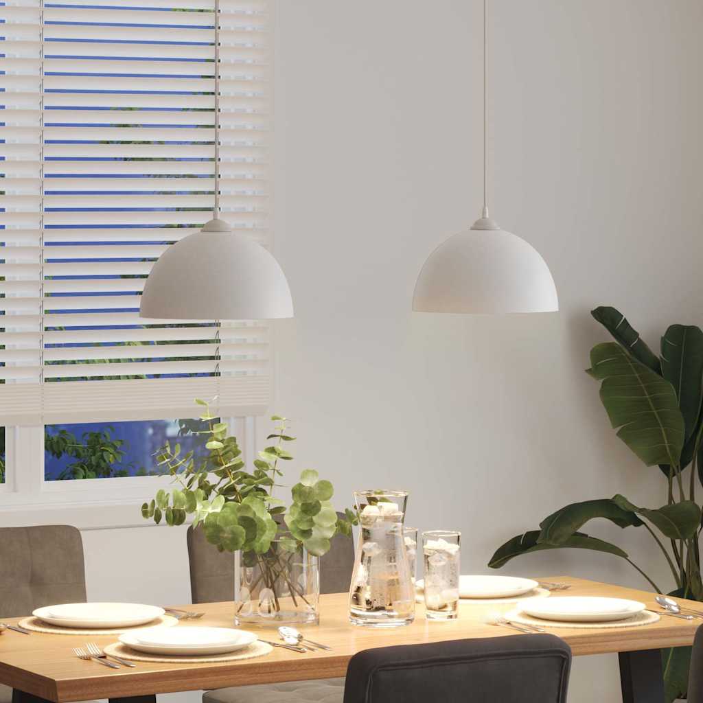 Pendant Lamps 2 pcs Height Adjustable E27 White Ø 30 cm Metal