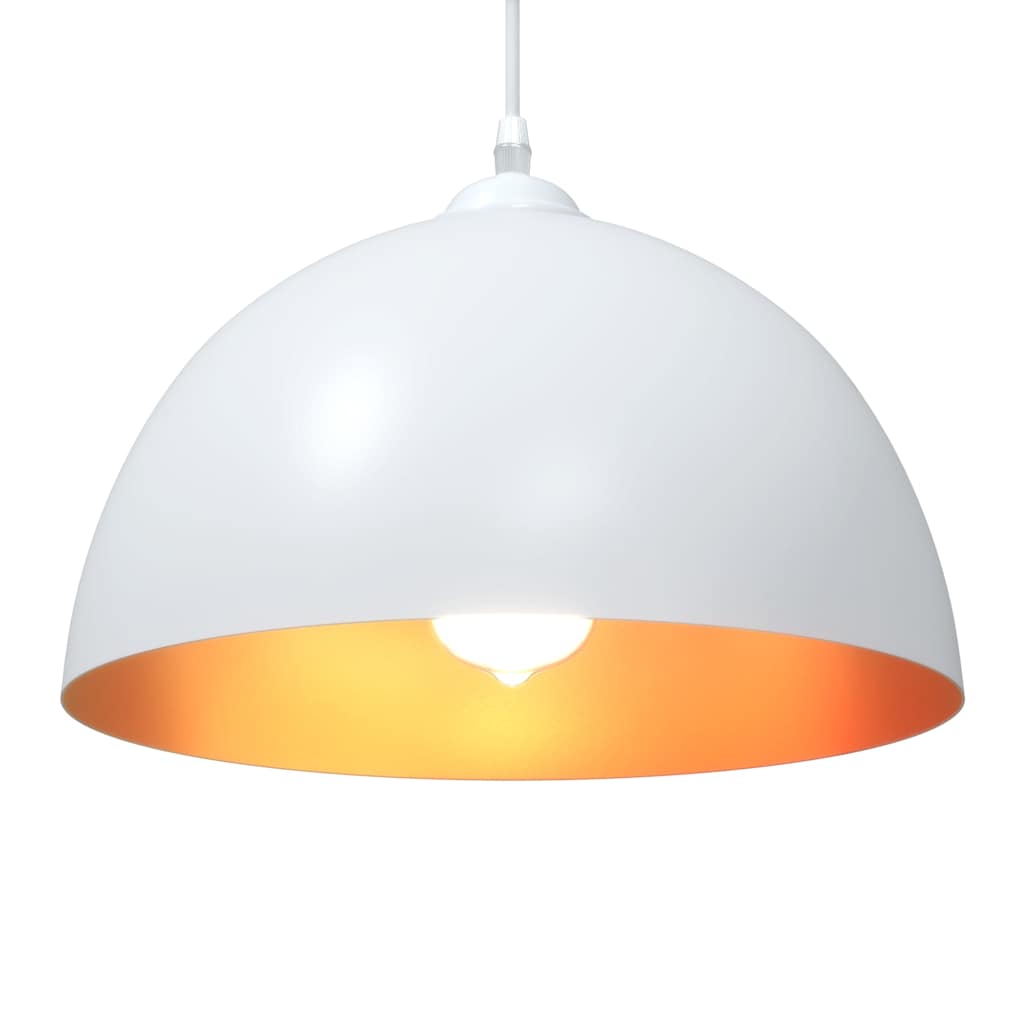 Pendant Lamps 2 pcs Height Adjustable E27 White Ø 30 cm Metal