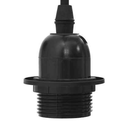 Pendant Lamp with 3 Lamp Holders E27 Black Metal