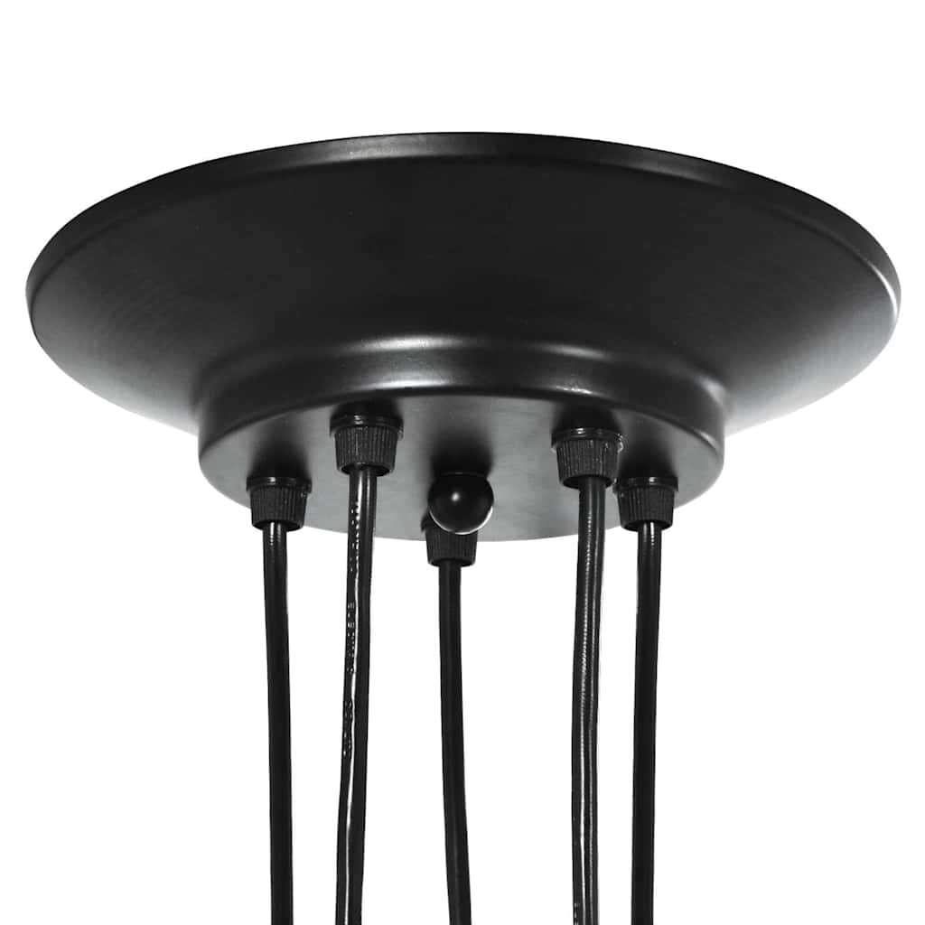Pendant Lamp with 5 Lamp Holders E27 Black Metal