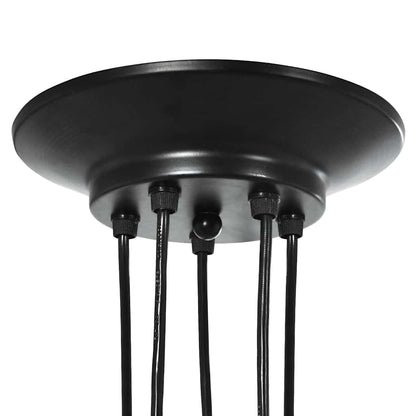 Pendant Lamp with 5 Lamp Holders E27 Black Metal