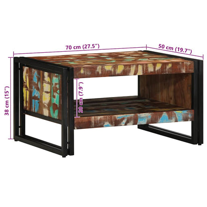 Coffee Table Multicolour 70x50x38 cm Solid Wood Reclaimed