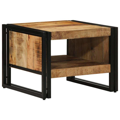 Coffee Table 50x50x38 cm Solid Rough Wood Mango
