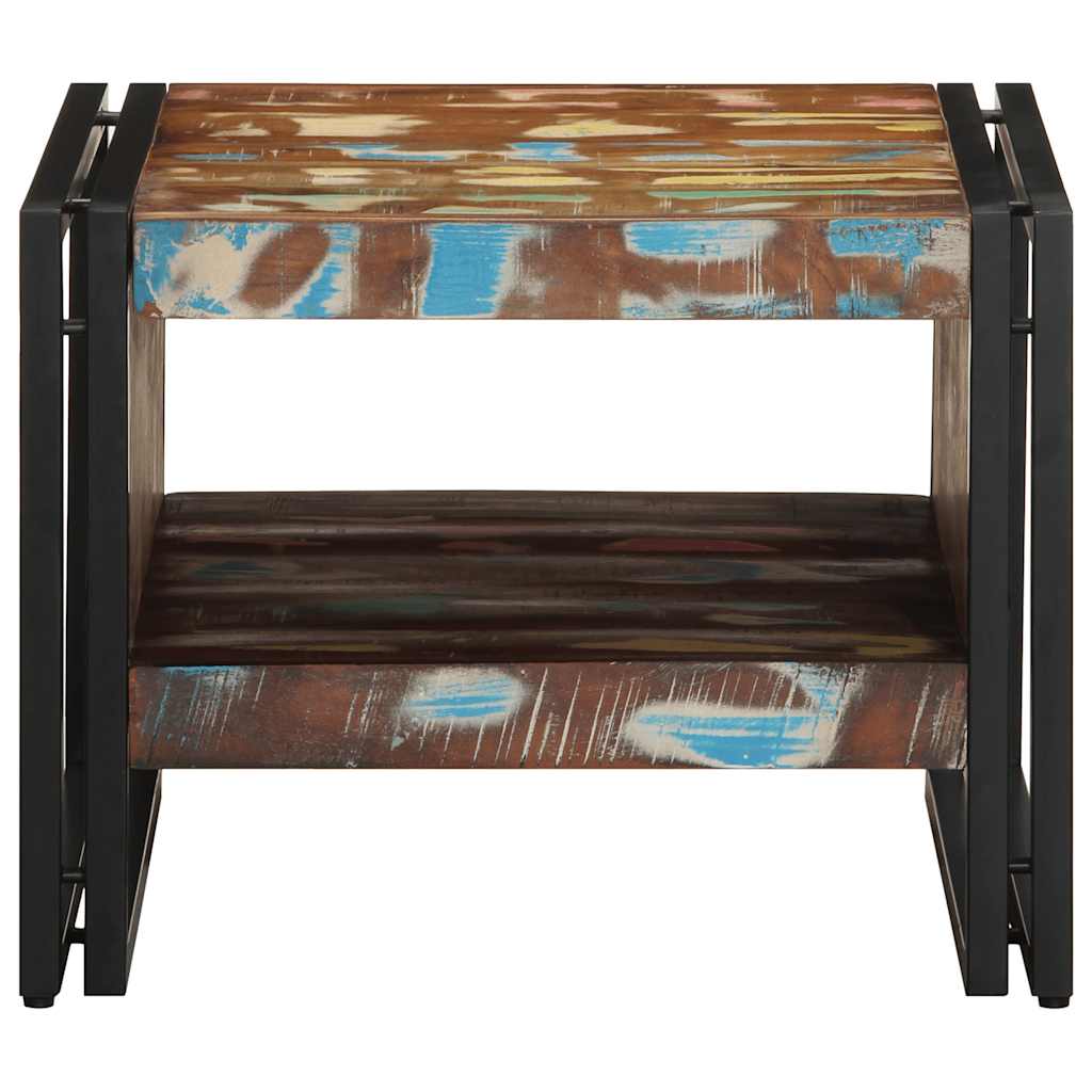 Coffee Table Multicolour 50x50x38 cm Solid Wood Reclaimed