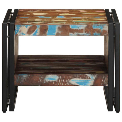 Coffee Table Multicolour 50x50x38 cm Solid Wood Reclaimed