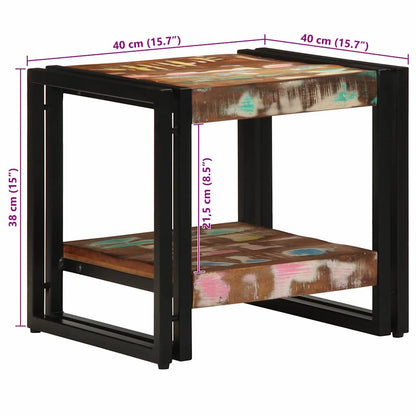 Coffee Table Multicolour 40 x 40 x 38 cm Solid Reclaim Wood