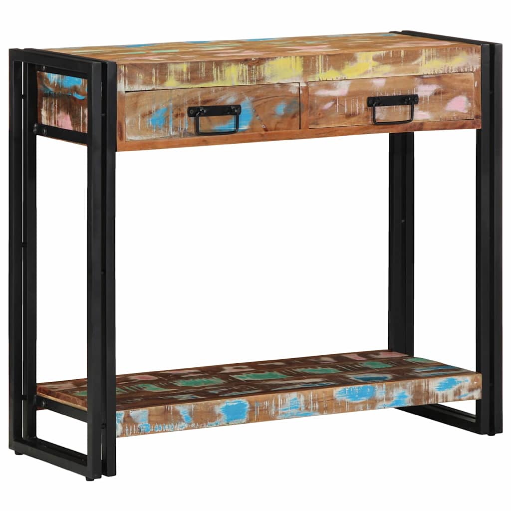 Console Table Multicolour 90 x 33 x 75 cm Solid Reclaim Wood