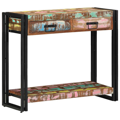 Console Table Multicolour 90 x 33 x 75 cm Solid Reclaim Wood