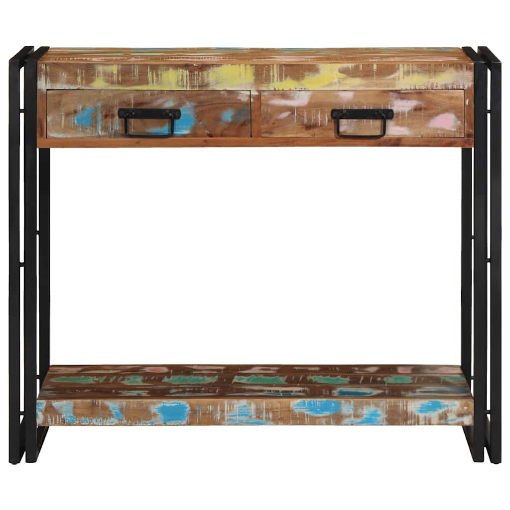 Console Table Multicolour 90 x 33 x 75 cm Solid Reclaim Wood