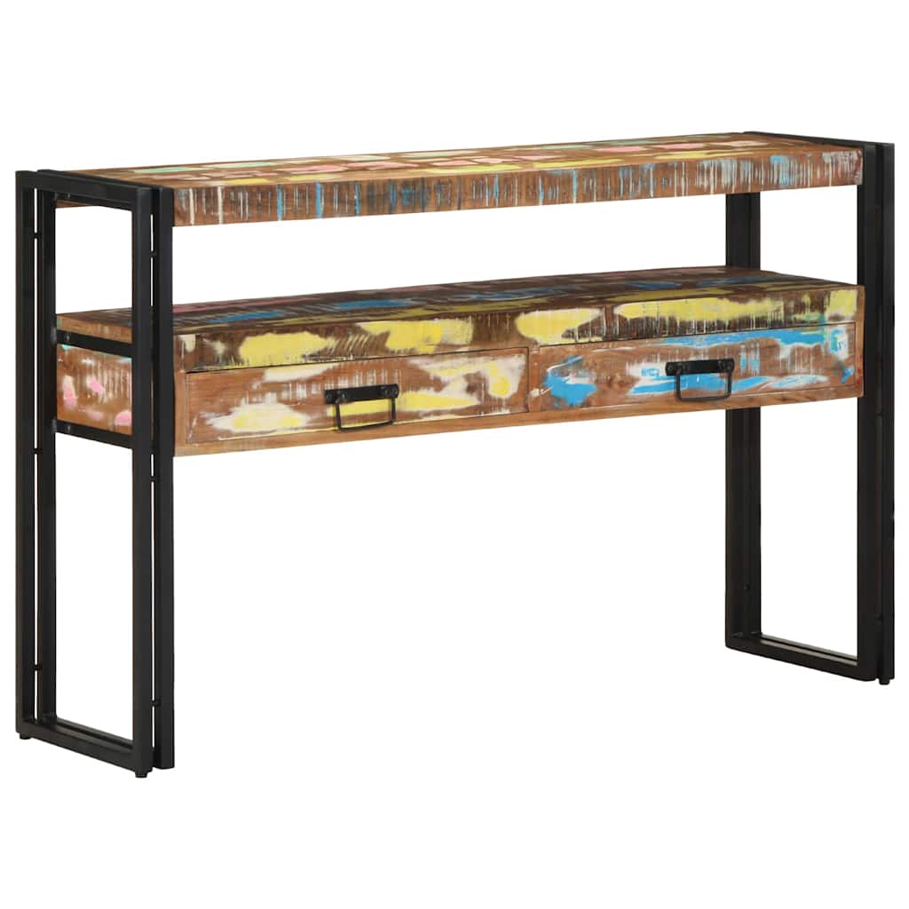 Console Table Multicolour 120 x 33 x 75 cm Solid Reclaim Wood