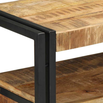 Console Table with Shelf Brown 90 x 33 x 75 cm Solid Mango Wood