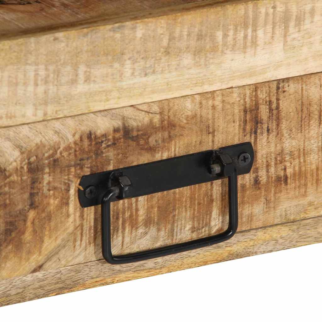 Console Table with Shelf Brown 90 x 33 x 75 cm Solid Mango Wood