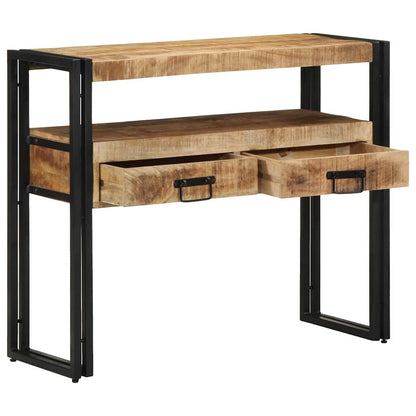 Console Table with Shelf Brown 90 x 33 x 75 cm Solid Mango Wood