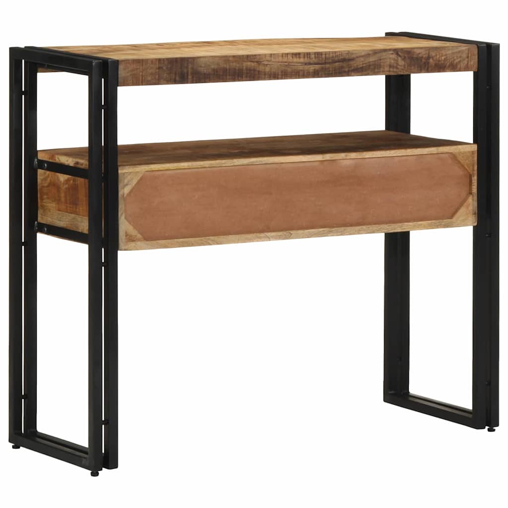 Console Table with Shelf Brown 90 x 33 x 75 cm Solid Mango Wood