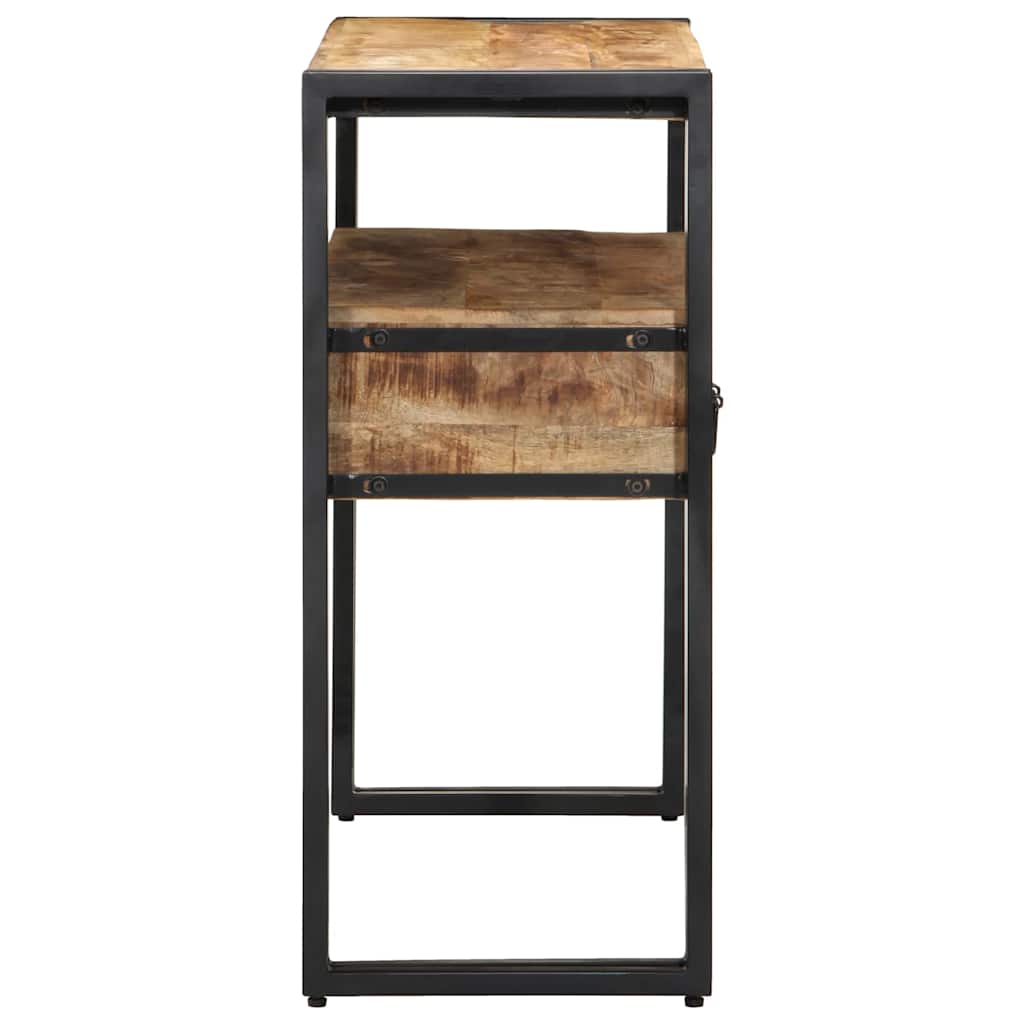 Console Table with Shelf Brown 90 x 33 x 75 cm Solid Mango Wood