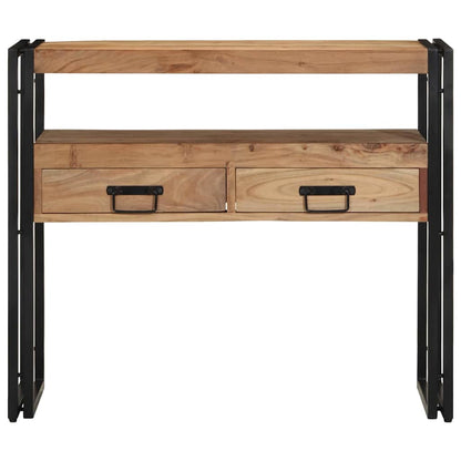 Console Table Brown 90 x 33 x 75 cm Solid Acacia Wood